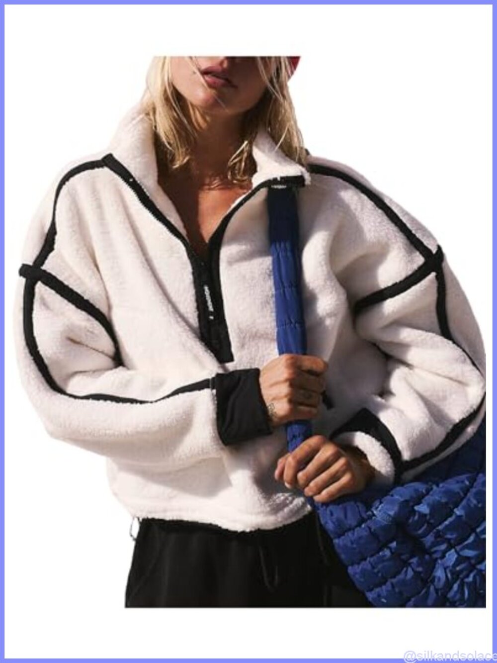 Oversized Fleece Sweatshirt Half Zip Sherpa Pullover with Pockets